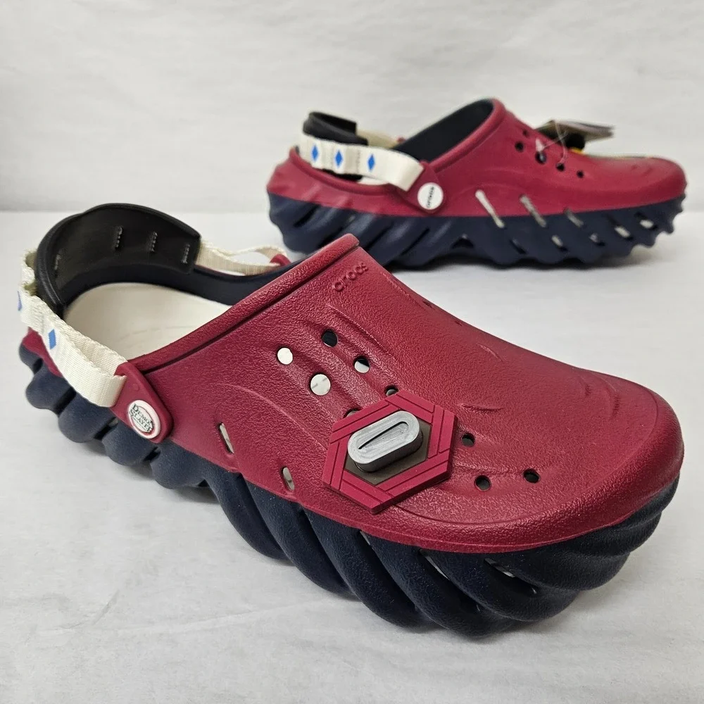 Crocs Echo Clog Demon Slayer Giyu Tomioka 211413-90H Burgundy Navy Men's Size 8